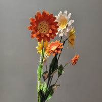 Minor imperfections Artisan Handcrafted Iron Sunflower Stakes - Rustic Yellow Metal Garden Art for Outdoor Living