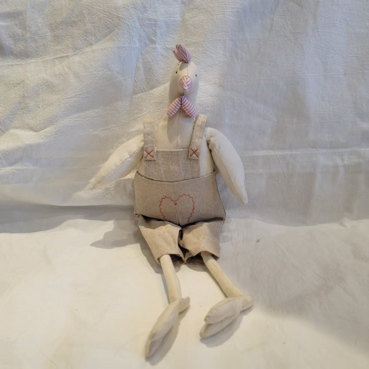 Natural Linen Rabbit Plush Toy – Hand-Stitched Keepsake for Baby Showers & Easter