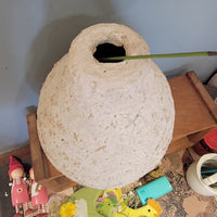 Handmade Textured Paper Mache Vase Boho Minimalist Tabletop Accent
