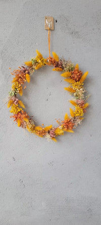 Preserved flower wreath, wall and door hanging decor, wearable bridal flower crown, Hawaiian lei, ideal for holiday gifts