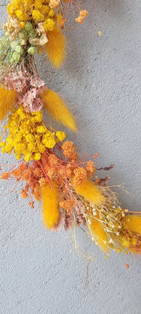 Preserved flower wreath, wall and door hanging decor, wearable bridal flower crown, Hawaiian lei, ideal for holiday gifts