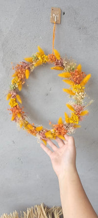 Preserved flower wreath, wall and door hanging decor, wearable bridal flower crown, Hawaiian lei, ideal for holiday gifts
