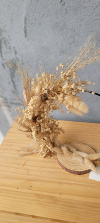 Handmade Dried Flower Hoop Table Centerpiece, Boho Bunny Tail Grass Floral Standing Wreath, Rustic Autumn Table Decor