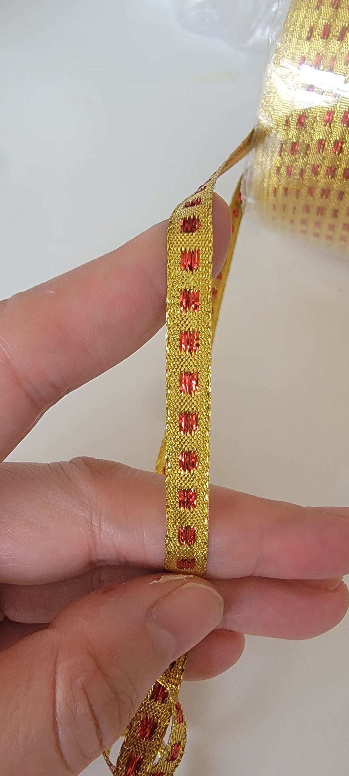 85meters Gold glitter knitted ribbon 10mm Braided Lace Wedding DIY Clothes Craft Accessories Wrapping ribbon