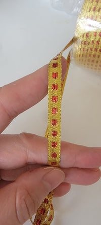 85meters Gold glitter knitted ribbon 10mm Braided Lace Wedding DIY Clothes Craft Accessories Wrapping ribbon