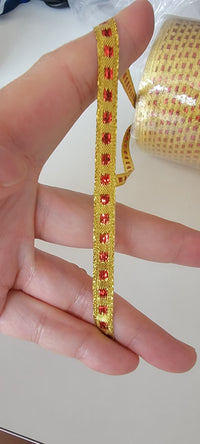 85meters Gold glitter knitted ribbon 10mm Braided Lace Wedding DIY Clothes Craft Accessories Wrapping ribbon