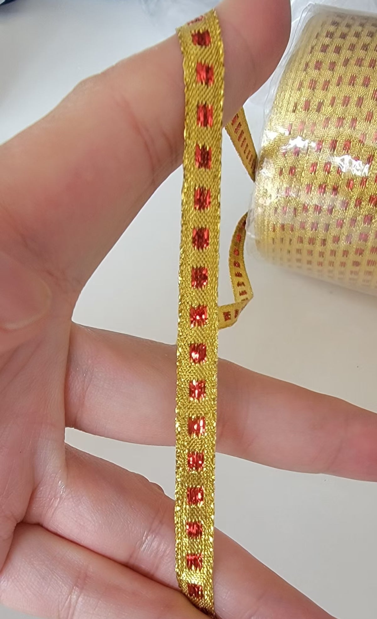 85meters Gold glitter knitted ribbon 10mm Braided Lace Wedding DIY Clothes Craft Accessories Wrapping ribbon