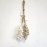 Handmade Cowrie Shell Tassel Wall Hanging | Neutral Boho Coastal Decor