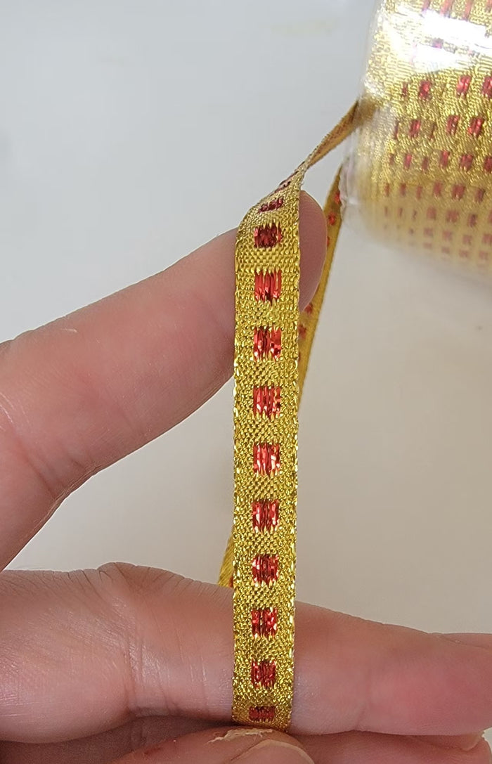 85meters Gold glitter knitted ribbon 10mm Braided Lace Wedding DIY Clothes Craft Accessories Wrapping ribbon