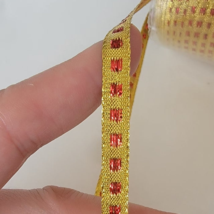 85meters Gold glitter knitted ribbon 10mm Braided Lace Wedding DIY Clothes Craft Accessories Wrapping ribbon