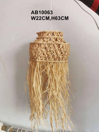 Free shipping Macrame lampshade RAFFIA YARNS-NATURAL MATERIAL handmade-RAFFIA DECORATION