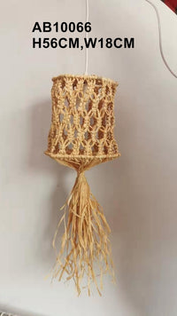 Free shipping Macrame lampshade RAFFIA YARNS-NATURAL MATERIAL handmade-RAFFIA DECORATION