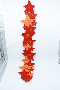 Fabric Star Advent Calendar Christmas Countdown Decoration 1-24 for Festive Home & Holiday Season
