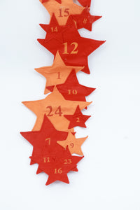Fabric Star Advent Calendar Christmas Countdown Decoration 1-24 for Festive Home & Holiday Season