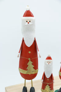 Set of 3 wooden Santa angle & reindeer Figurines - Unique Festive Christmas Decor for Home & Holiday Display