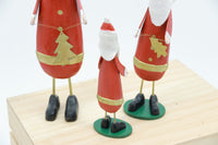 Set of 3 wooden Santa angle & reindeer Figurines - Unique Festive Christmas Decor for Home & Holiday Display