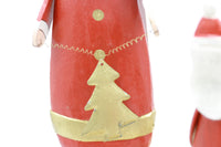 Set of 3 wooden Santa angle & reindeer Figurines - Unique Festive Christmas Decor for Home & Holiday Display