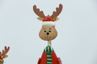 Set of 3 wooden Santa angle & reindeer Figurines - Unique Festive Christmas Decor for Home & Holiday Display