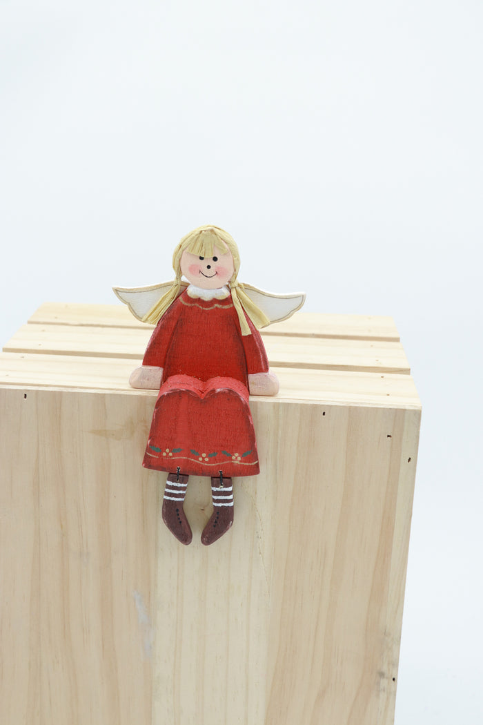 2pc/packet Cute Handcrafted Wooden Christmas Angel with Retro Design - Perfect for Christmas Home Decor & Gifting Schutzengel