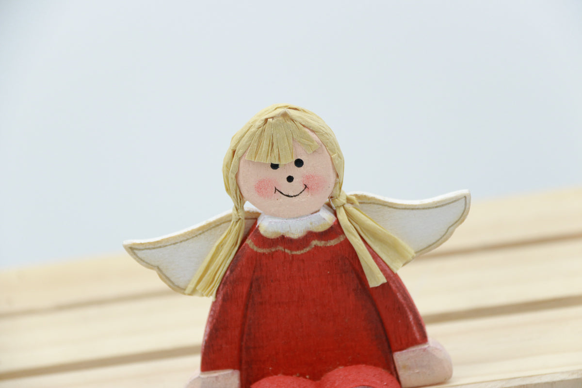 2pc/packet Cute Handcrafted Wooden Christmas Angel with Retro Design - Perfect for Christmas Home Decor & Gifting Schutzengel