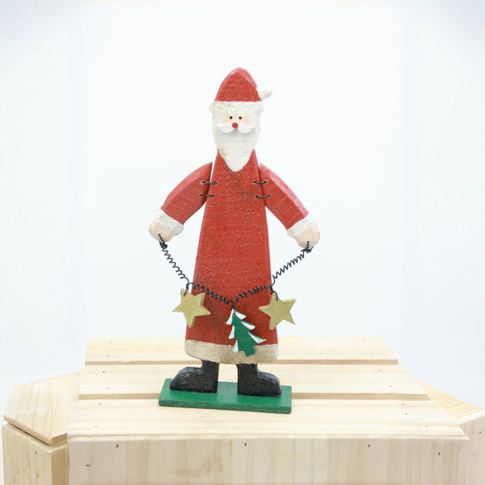 Rustic Wooden Santa Claus Figurine Christmas Decor Ornament CHRISTMAS GIFT ITEMS  Rustic Wooden Santa Claus Figurine with Star Christmas Tree Garland Christmas Decor Ornament CHRISTMAS GIFT ITEMS FIREPLACE DECOR  CHRISTMAS WINDOW SILL DECOR