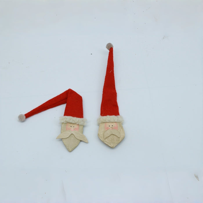 Rustic Santa Bottle Topper with Flexible Wire Hangable Christmas Decor for Bottles Gifts & More 2pcs/packet