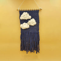 FREE SHIPPING tapestry Children's Room Decoration hanging with cloud Hanging Wall Hanging MACRAME HANDWORK recycled T-shirt fabric yarn